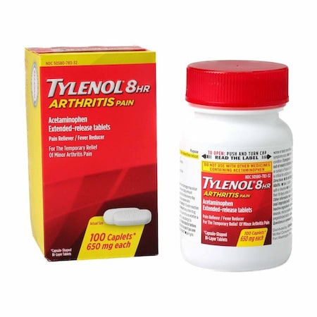 Tylenol Arthritis Pain Relief 650 mg Strength Acetaminophen Caplet 100 per Bottle 50580078332